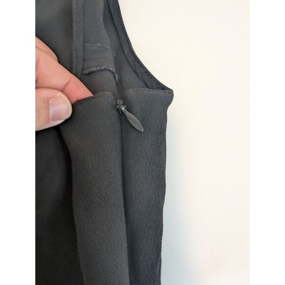 Gai Mattiolo Black Sheath Dress With Ruffles Size 46 (US 10 - See Measurements) - Picture 8 of 13